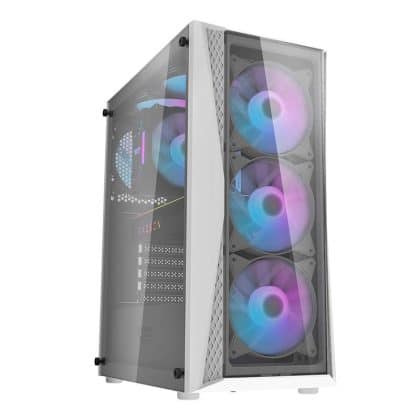 Darkflash DK352 Plus θήκη υπολογιστή (μαύρο και λευκό) + 4 ανεμιστήρες ARGB