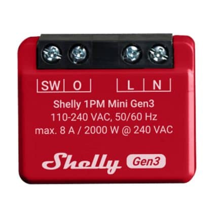 Χειριστήριο Shelly 1PM Mini Gen3, WiFi/Bluetooth