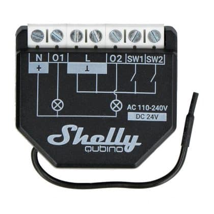 Ελεγκτής Shelly Qubino Wave2PM, 2 καναλιών, Z-Wave (Μέτρηση ισχύος)
