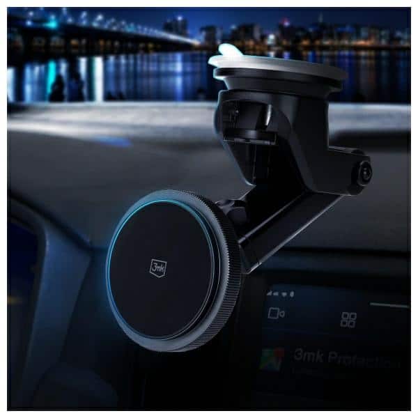 3MK Φορτιστής Αυτοκινήτου MagCharger 15W επαγωγική βάση φόρτισης για παρμπρίζ/ταμπλό μαύρο - Image 5