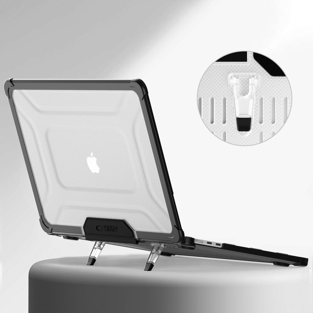 Tech-Protect Smartshell Pro Macbook Air 13 M2 / M3 / M4 / 2023-2025 Μαυρο/διαφανες - Image 4