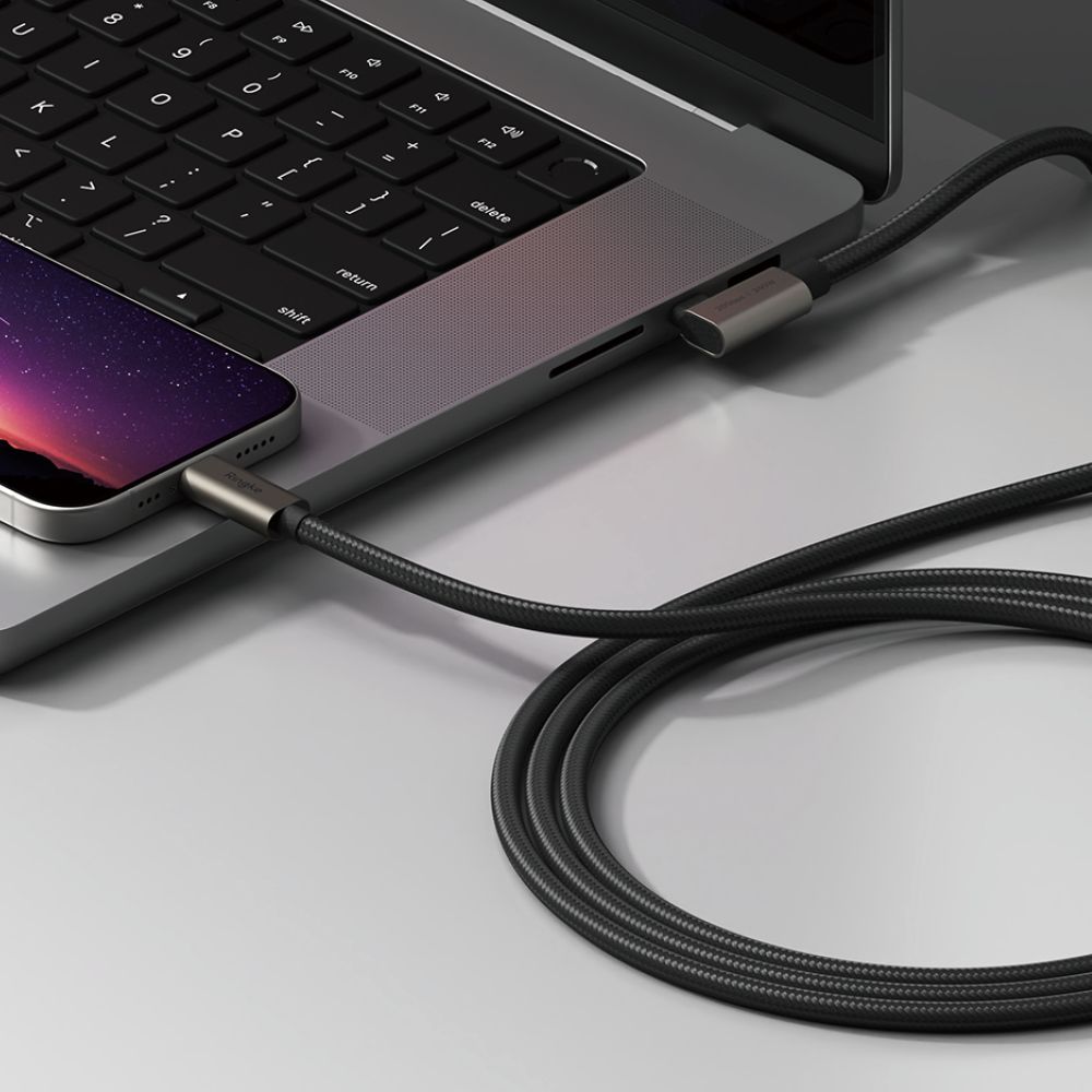 Καλώδιο Ringke USB 3.2 Gen 2x2 Type-C 90 Μοιρών Pd240w 200cm Μαύρο - Image 4