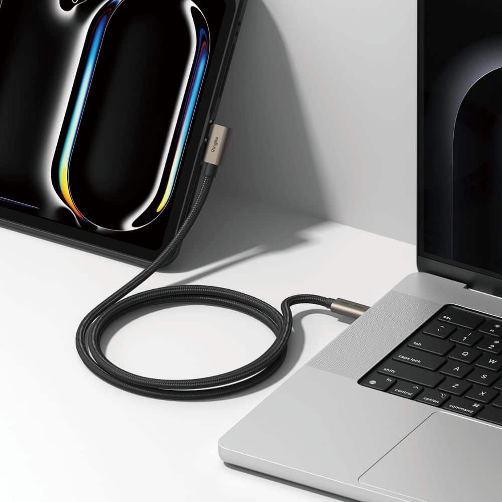 Καλώδιο Ringke USB 3.2 Gen 2x2 Type-C 90 Μοιρών Pd240w 200cm Μαύρο - Image 5