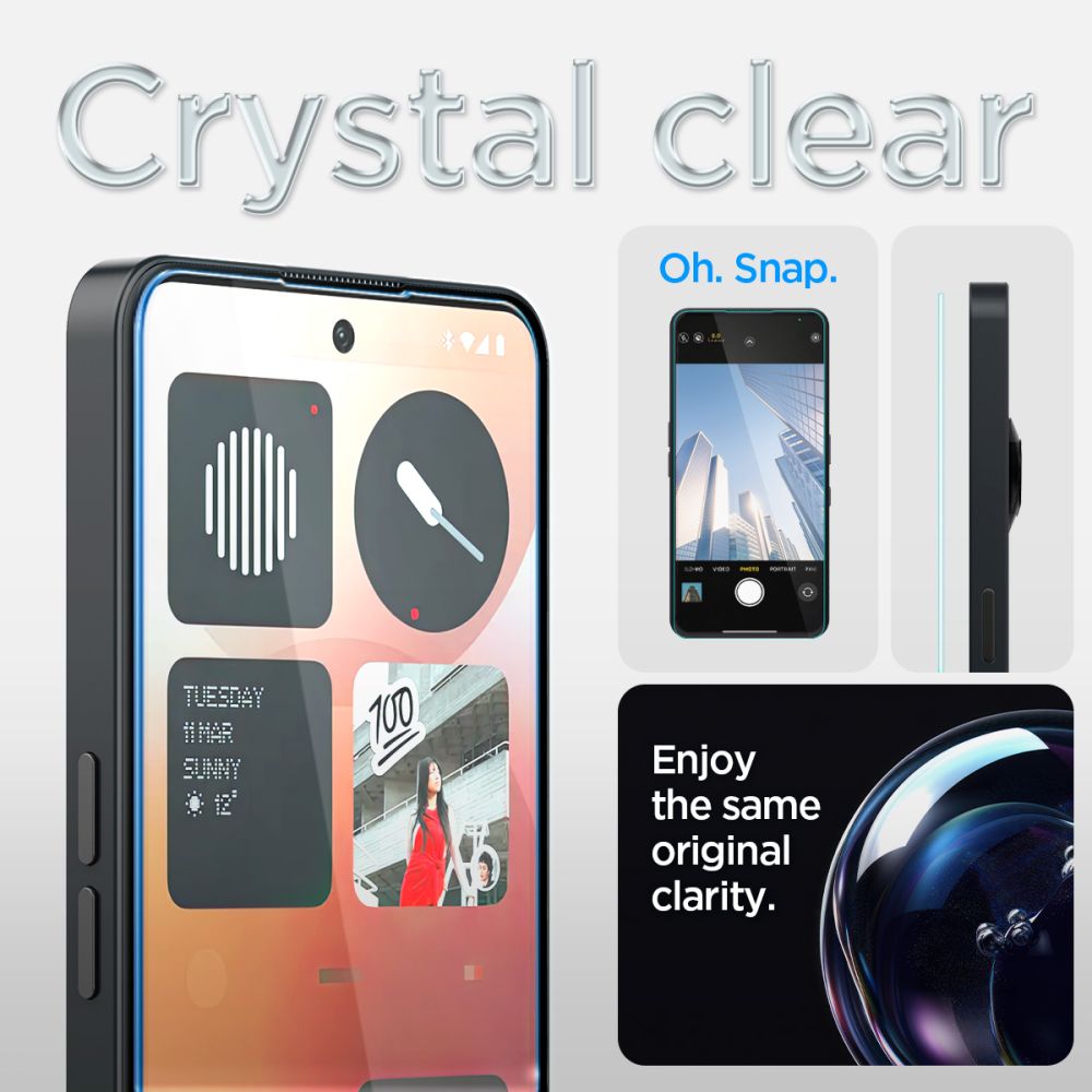 Σκληρυμένο Γυαλί Spigen Glas.tr "ez Fit" Nothing Phone 3a / 3a Pro Διαφανες - Image 4