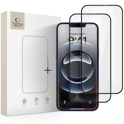 Tempered Glass Tech-Protect Fit+ Για iPhone 13 / 13 Pro / 14 / 16e, Μαύρο