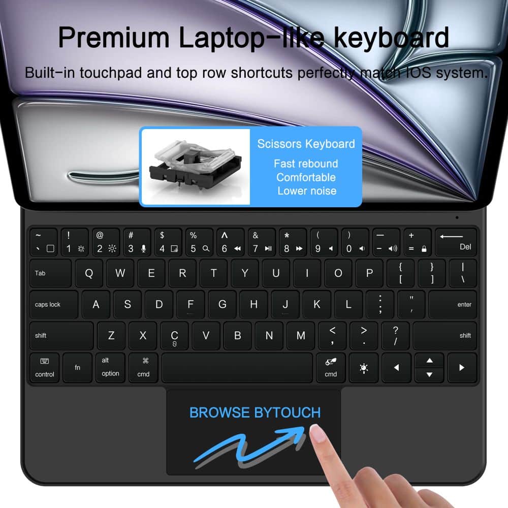 Tech-Protect Μαγνητικη Θηκη Smart Case + Πληκτρολογιο iPad Pro 12.9” 4 / 5 / 6 / 2020-2022 / Air 13” 1 / 2 / 2024-2025 Μαυρο - Image 7