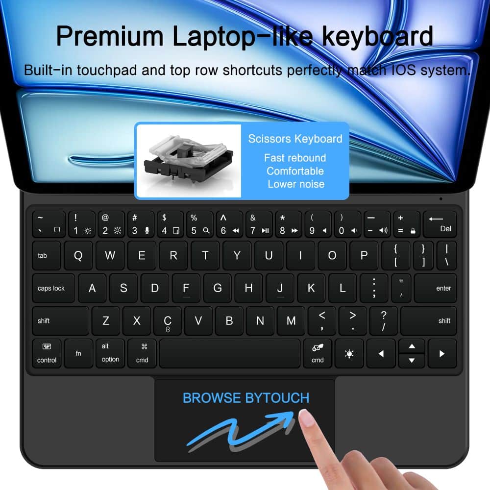 Tech-Protect Μαγνητικη Θηκη Smart Case + Πληκτρολογιο Για iPad Air 10.9” 4 / 5 / 2020-2022 / 11” 6 / 7 / 2024-2025 Μαυρη - Image 7