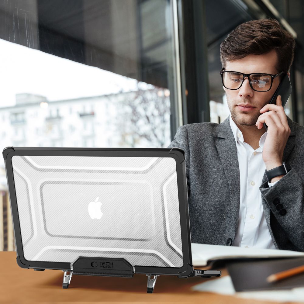 Tech-Protect Smartshell Pro Macbook Air 13 M2 / M3 / M4 / 2023-2025 Μαυρο/διαφανες - Image 8
