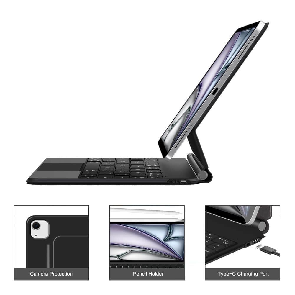 Tech-Protect Μαγνητικη Θηκη Smart Case + Πληκτρολογιο iPad Pro 12.9” 4 / 5 / 6 / 2020-2022 / Air 13” 1 / 2 / 2024-2025 Μαυρο - Image 8