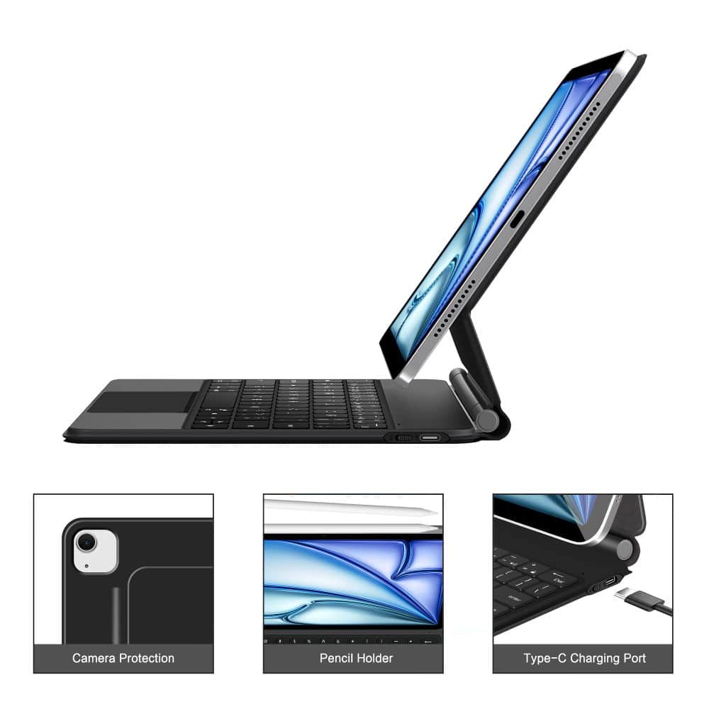 Tech-Protect Μαγνητικη Θηκη Smart Case + Πληκτρολογιο Για iPad Air 10.9” 4 / 5 / 2020-2022 / 11” 6 / 7 / 2024-2025 Μαυρη - Image 8