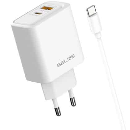 Φορτιστής Τοίχου Beline 45W USB-A/USB-C + Καλώδιο USB-C BLN2CW45C Λευκό