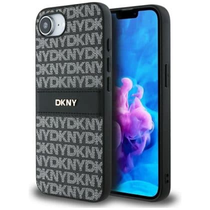 DKNY Repeat Texture Pattern - θήκη για Apple iPhone 16e - Μαύρο