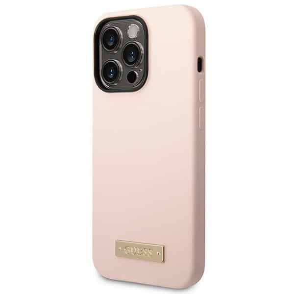 Guess Silicone Logo Plate MagSafe - θήκη για Apple iPhone 14 Pro - Ροζ - Image 2
