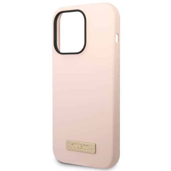 Guess Silicone Logo Plate MagSafe - θήκη για Apple iPhone 14 Pro - Ροζ - Image 6
