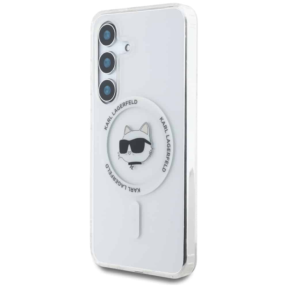 Karl Lagerfeld Button Choupette Head Printed Logo MagSafe - θήκη για Samsung Galaxy S25 - Λευκό - Image 2