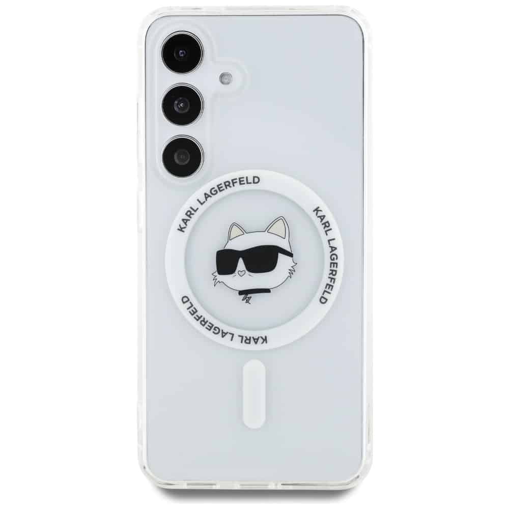 Karl Lagerfeld Button Choupette Head Printed Logo MagSafe - θήκη για Samsung Galaxy S25 - Λευκό - Image 3