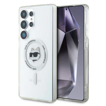 Karl Lagerfeld Button Choupette Head Printed Logo MagSafe - θήκη για Samsung Galaxy S25 Ultra - Λευκό