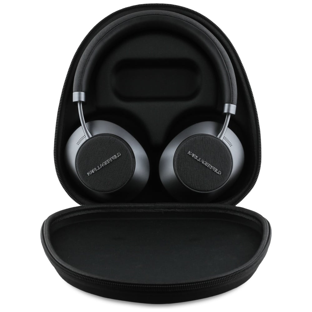 Ακουστικά Karl Lagerfeld Saffiano με επιμήκη ακουστικά Bluetooth ANC On-Ear, μαύρα - Image 4