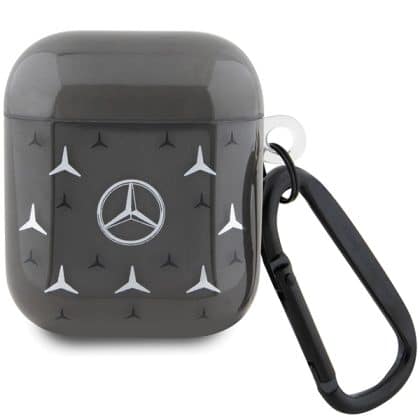 Mercedes MEA28DPMGS Θήκη AirPods 1/2 μαύρη με μεγάλο μοτίβο αστεριού