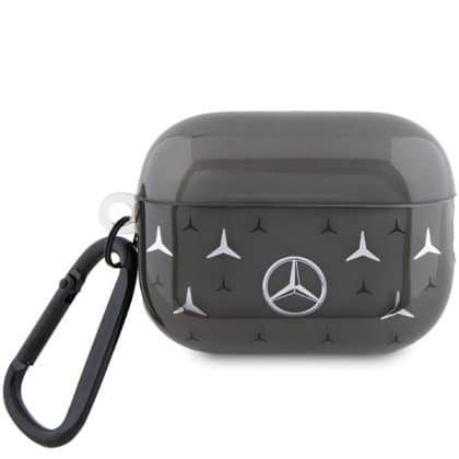 Mercedes MEAP28DPMGS Κάλυμμα AirPods Pro 2 (2022/2023) Μαύρο με Μεγάλο Αστεροειδές Σχέδιο