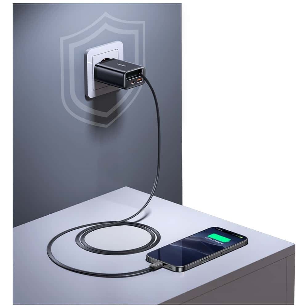 Φορτιστής τοίχου USAMS Xiang Series CC296 30W 1xUSB-C 1xUSB-A + καλώδιο USB-C μαύρο - Image 10