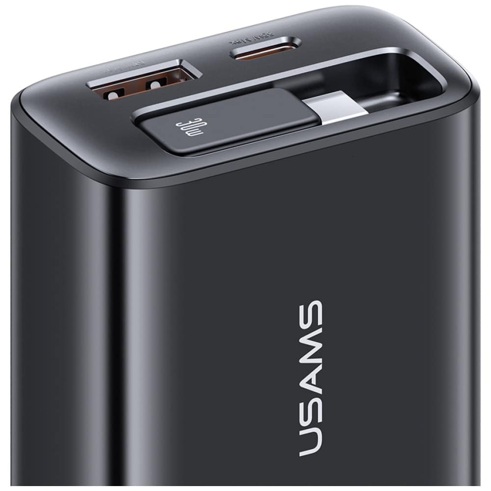 Φορτιστής τοίχου USAMS Xiang Series CC296 30W 1xUSB-C 1xUSB-A + καλώδιο USB-C λευκό - Image 3