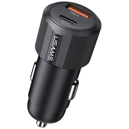Φορτιστής Αυτοκινήτου USAMS YT Series CC283 60W 1xUSB-A 1xUSB-C μαύρο