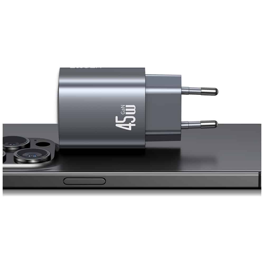 Φορτιστής τοίχου USAMS CC305 T66 45W GaN 2xUSB-C αμαύρωση - Image 8