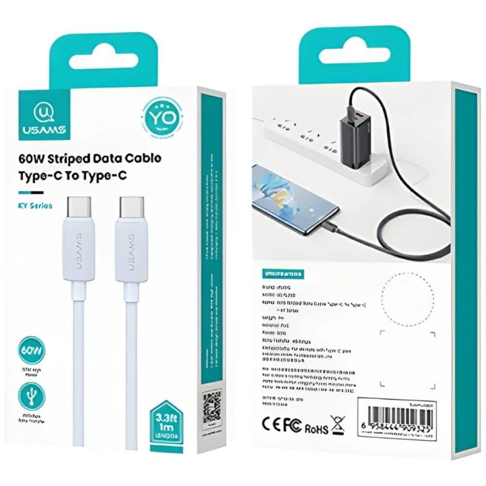 Καλώδιο USB-C σε USB-C USAMS KY Series US-SJ691 60W 1m λευκό - Image 12