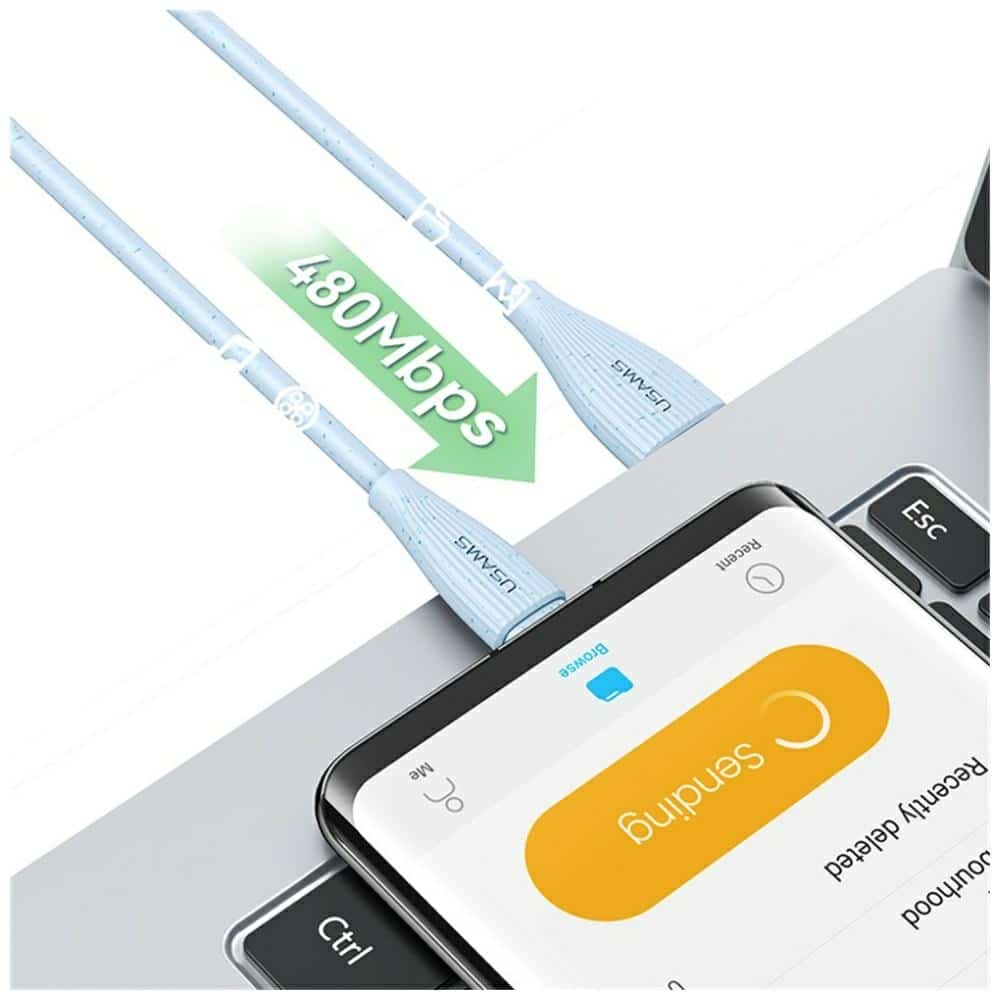 Καλώδιο USAMS Green Series SJ714 18W 3A USB-A σε USB-C 1m Λευκό - Image 9