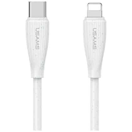 Καλώδιο USB-C σε Lightning USAMS Green Series SJ717 30W 1m λευκό