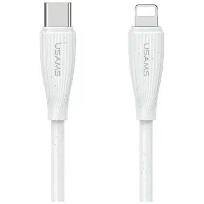 Καλώδιο USB-C σε Lightning USAMS Green Series SJ717 30W 1m λευκό