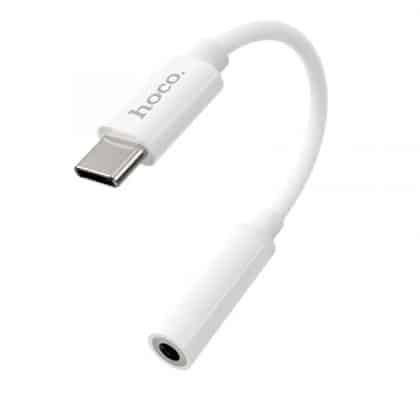 Προσαρμογέας ήχου USB-C σε 3,5 χιλ. Hoco LS30, λευκό