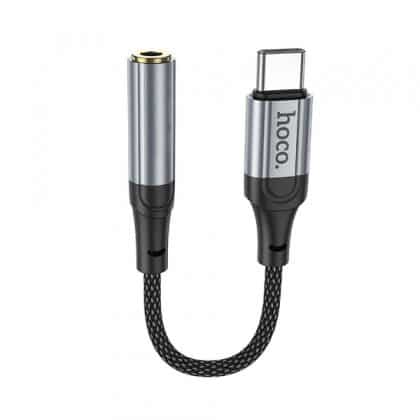 Προσαρμογέας ήχου USB-C σε 3,5 χιλ. Hoco LS36, 0,12 μ., Μαύρο