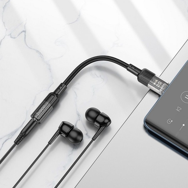 Προσαρμογέας ήχου USB-C σε 3,5 χιλ. Hoco LS37, μαύρος - Image 3