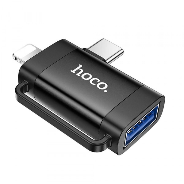 Αντάπτορας OTG USB-C / Lightning σε USB-A Hoco UA31F, Μαύρος - Image 2
