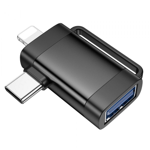 Αντάπτορας OTG USB-C / Lightning σε USB-A Hoco UA31F, Μαύρος - Image 3