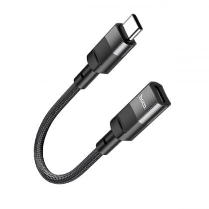Προσαρμογέας Lightning σε USB-C Hoco U107, 0.1m, Μαύρο