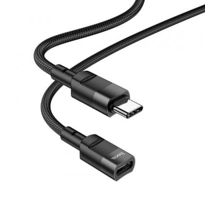 Προσαρμογέας USB-C σε USB-C Hoco U107, 1,2 μ., Μαύρος