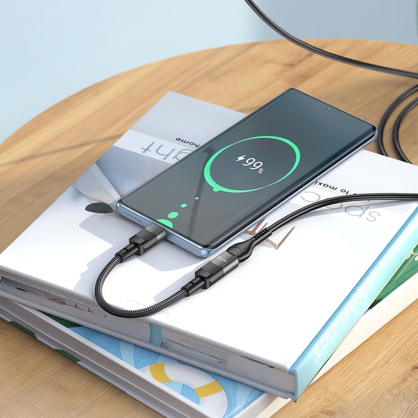 Προσαρμογέας Lightning σε USB-C Hoco U107, 0.1m, Μαύρο - Image 7