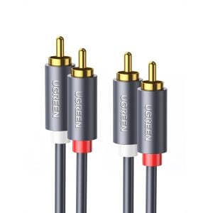 Καλώδια RCA – 2 x RCA σε 2 x RCA Καλώδιο Ήχου UGREEN AV104, 1,5 μ., Γκρι