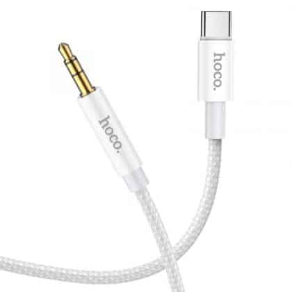 Καλώδιο ήχου USB-C σε 3.5mm Hoco UPA19, 1m, Ασημί