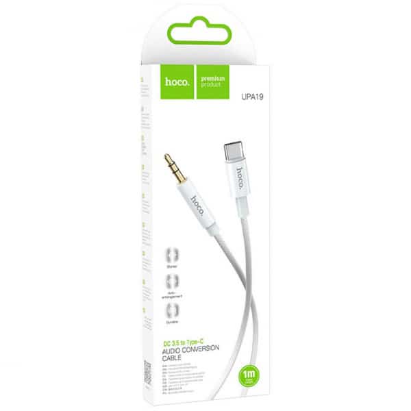 Καλώδιο ήχου USB-C σε 3.5mm Hoco UPA19, 1m, Ασημί - Image 4