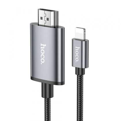 Καλώδιο βίντεο Lightning σε HDMI Hoco UA27, 2m, Γκρι