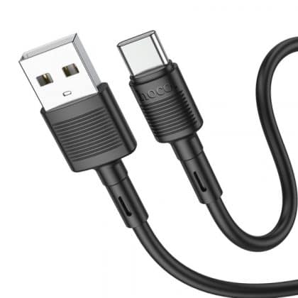 Καλώδιο USB-A σε USB-C Hoco X83 Victory, 60W, 3A, 1m, Μαύρο