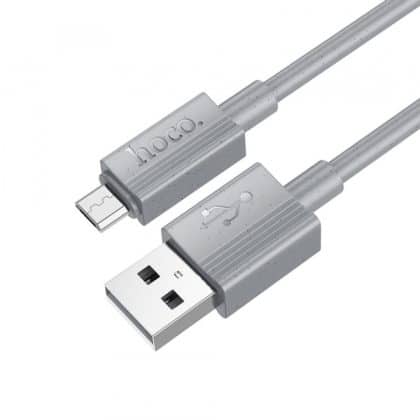 Καλώδιο USB-A σε microUSB Hoco X107, 18W, 2A, 1m, Γκρι