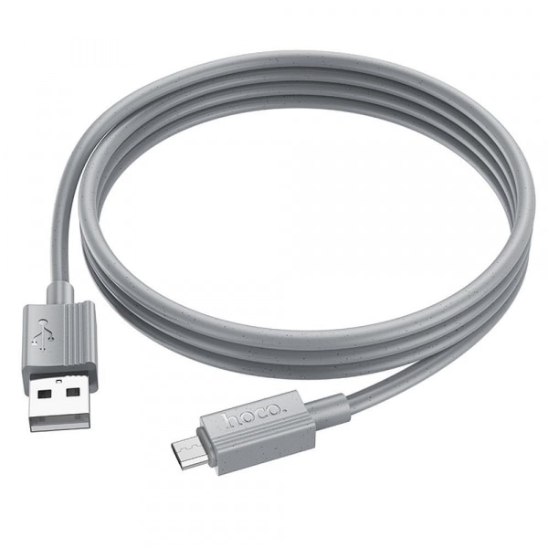 Καλώδιο USB-A σε microUSB Hoco X107, 18W, 2A, 1m, Γκρι - Image 2