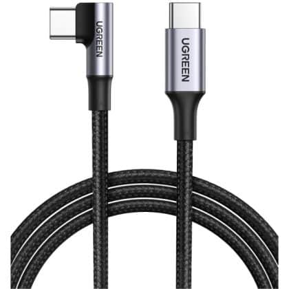 Καλώδιο USB-C σε USB-C Ugreen US334 Γωνιακό, 100W, 5A, 2m, Μαύρο