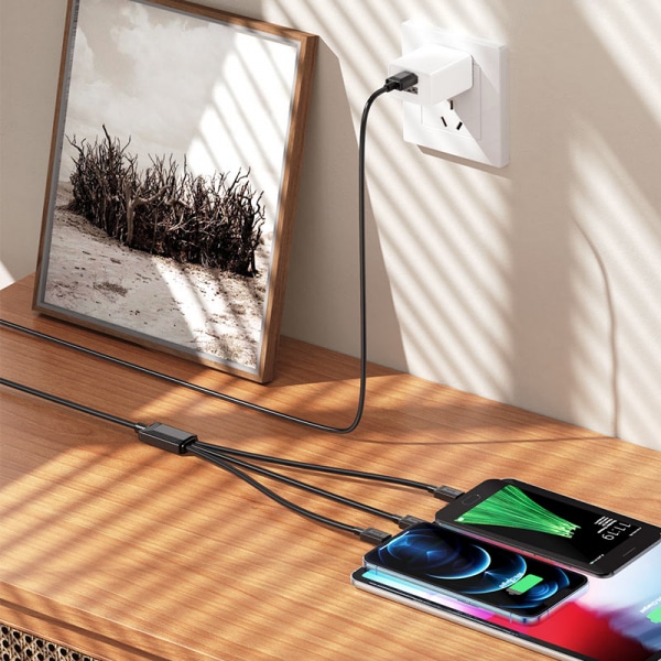 Καλώδιο φόρτισης USB-A σε Lightning / microUSB / USB-C Hoco X74 3 σε 1, 18W, 2.4A, 1m, Μαύρο - Image 3