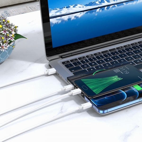 Καλώδιο φόρτισης USB-A σε Lightning / microUSB / USB-C Hoco X74 3 σε 1, 18W, 2.4A, 1m, Λευκό - Image 3